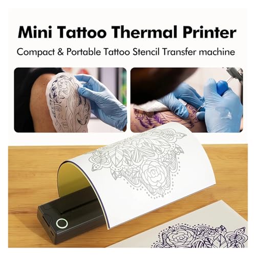 Mini impresora térmica portátil A4 para tatuajes y documentos con Bluetooth HD 3