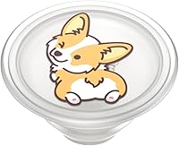 Vista 4 de PopSockets - Agarre para teléfono con soporte expandible, agarre adhesivo, translúcido Cheeky Corgi