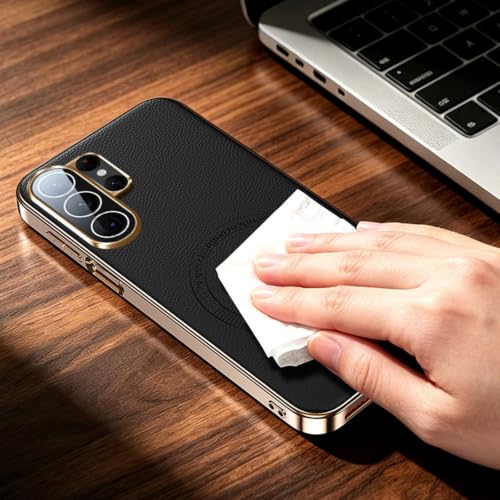 Coque cuir Samsung Galaxy S26 Ultra luxe affaire avec protection camera