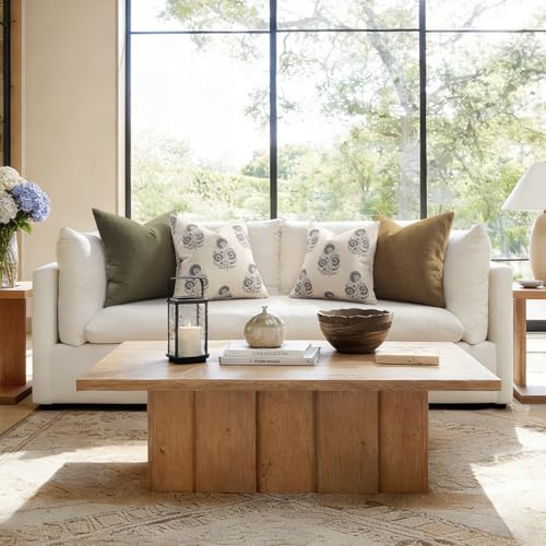 Image of YCOLL Vintage Floral Print Pillow Covers 20x20 Set of 2 Patterned Accent Decorative Cushion Covers Modern Farmhouse Throw Pillow Covers for Sofa Couch Chair Bed Living Room Home Decor, Rustic Gray