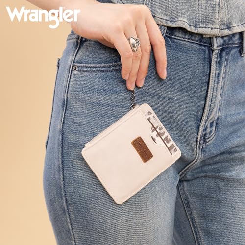 Image of Montana West X Wrangler Credit Card Holder Wallet for Women Small Keychain Card Wallet with Rfid Lining with ID Window Slim Zipper Coin Pocket with Ultra Card Holder Easy to Carry WG366-W118BG