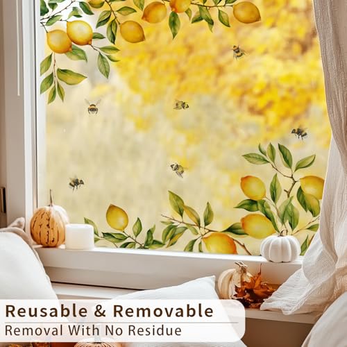 Vinilo decorativo con flores Lemon Bees 15.3x39.3 pulgadas miniatura 2