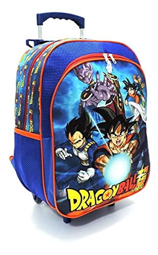 Kit Completo Mochila Infantil Dragon Ba ll Z Goku Super Rodinhas Tam G Azul F5