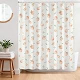 BREASOME Duschvorhang 180x180 cm Anti-Schimmel Duschvorhang Pfirsich Stoff Polyester Wasserdicht Badewanne Vorhang mit Ösen & 12 Haken