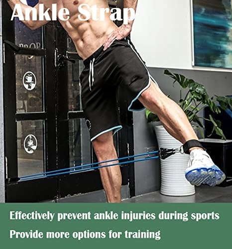 Resistance Bands, Assist Bands Set, 5 levels Exercise Workout Bands with 2 Foam Handles, Door Anchor, Foot Straps, Up to 150 lbs for Body Stretch, Strength Training, Pull up, Yoga Pilates, Muscle Toning for Men and Women