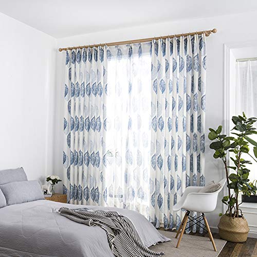 2 Panels Blackout Curtains Leaves Pattern Printed Curtain Pencil Pleat for Kids Bedroom Living Room Home Decoration,Curtain,W140xL270cm