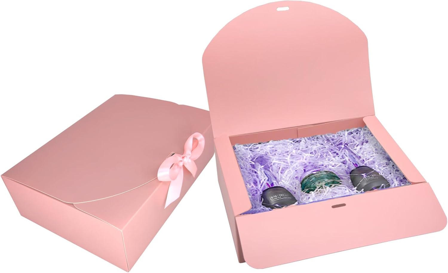 10 PCS Gift Boxes with Lids, 10.6x7.8x3.1 Inch Kraft Paper Gift Box, pink with Ribbon, Bridesmaid Proposal Box for Wedding, Packaging, Present, Birthday, Cupcake - Image 7