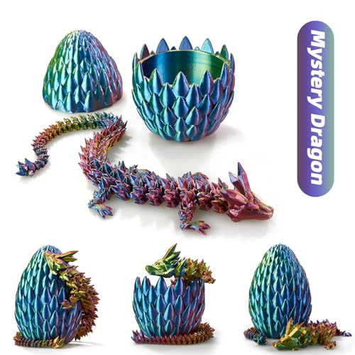 image for syouces 3D Printed Dragon Egg, 15Inch Crystal Dragon with Egg,Surprise