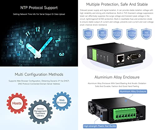 Image of Waveshare RS232 /485 /422 to RJ45 Ethernet Module, TCP /IP to Serial, with POE Function, Bi-Directional Transparent Transmission, Suitable for Data Acquisition, Intelligent Instrument Monitoring, etc