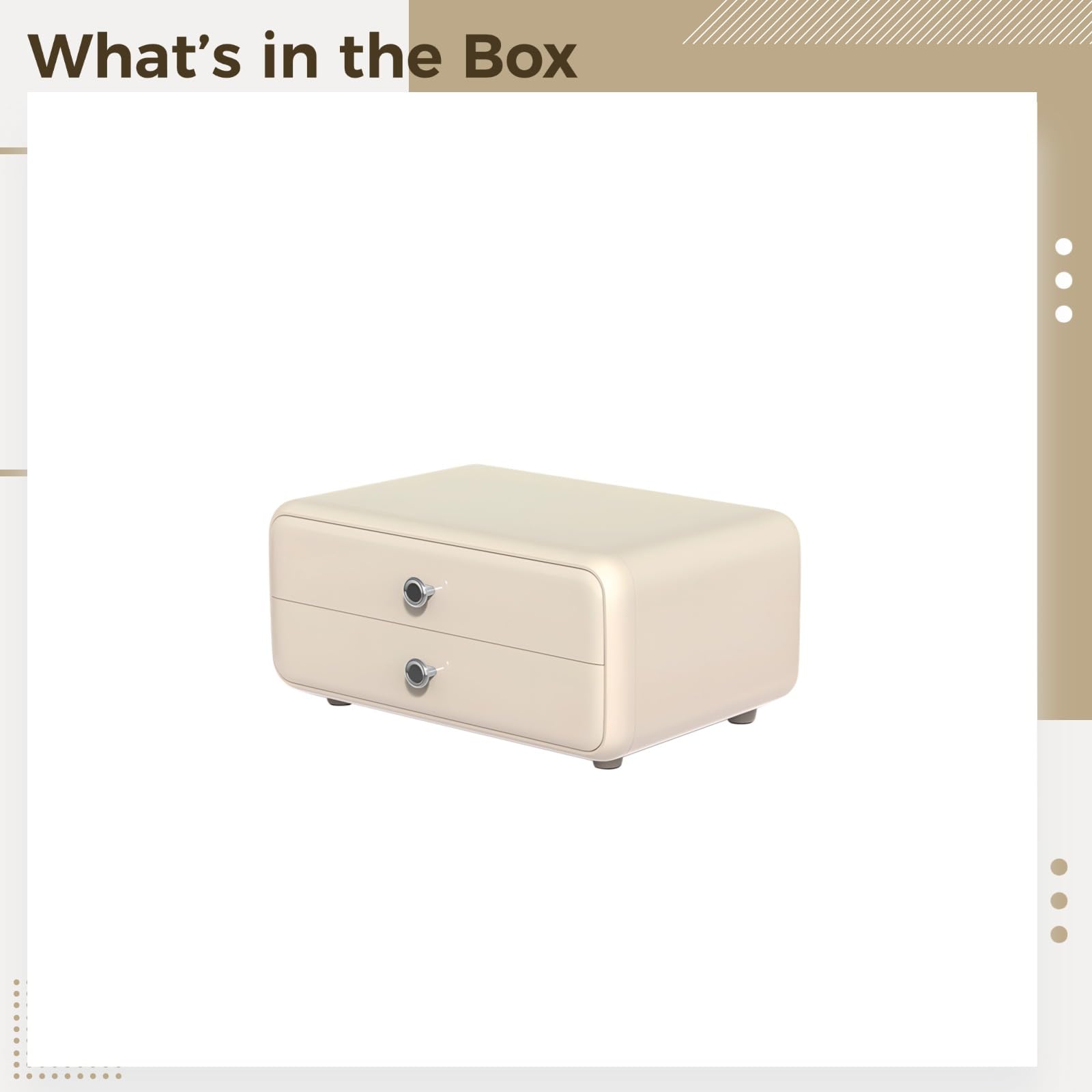 Kosmetik-Organizer mit 2 Schubladen, cremegelber Ablageorganizer für die Arbeitsplatte, minimalistischer Bad-Organizer für Badzubehör, runde Griffe und rutschfeste Pads, Geschenkidee
