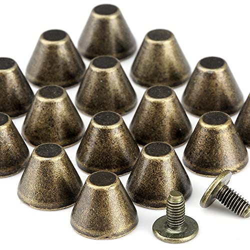 Yoranyo 30 Sets 5/16" Height Spikes And Studs 8Mm Handbag Feet Bronze Color Barrel Spikes Screw Back Punk Studs And Spikes Kit For Clothing Shoes Leather Craft Belts Bags Dog Collars Accessories #TOP4