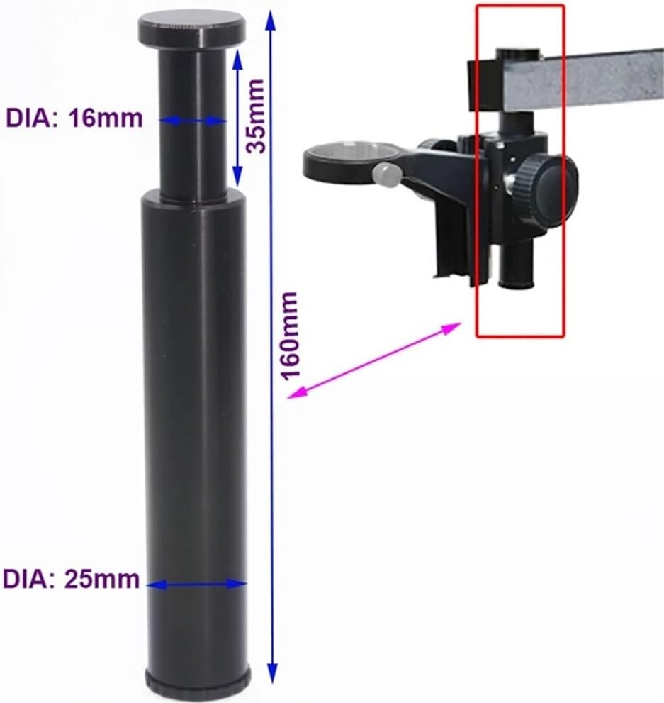 Microscope Accessories Kit 25mm / 32mm -16mm Aluminum Column Fixed Stand Holder Bracket Rod Bar Pillar for Digital Industry Articulated Microscope Microscope Slides(32mm)