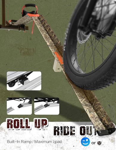 Image of Young Hitch Bike Rack for 2 E-Bikes, Heavy Duty Platform Carrier, 200lbs Capacity, Foldable, Fat Tire, Electric Bike, Hitch Mount, SUV, Truck, RV, Car, 2 inch Receiver, Anti-Wobble, Camo