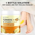 Turmeric & Vitamin C Hand and Foot Cream – Moisturizing Treatment for Dry, Rough Skin – Fast Absorbing, Non-Greasy Formula – Hydrates & Soothes Cracked Heels & Hands (8.8OZ) - Image 5
