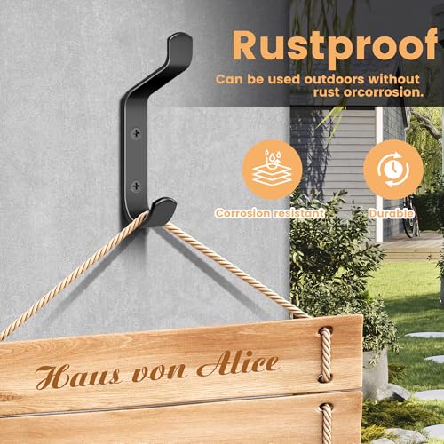 Miniatura 6 de Meijo Percheros Pared Con 8 Ganchos, Ganchos Para Abrigos Negro Pared Ganchos De Pared Colgadores Ganchos Perchero Para Entrada, Cocina, Baño