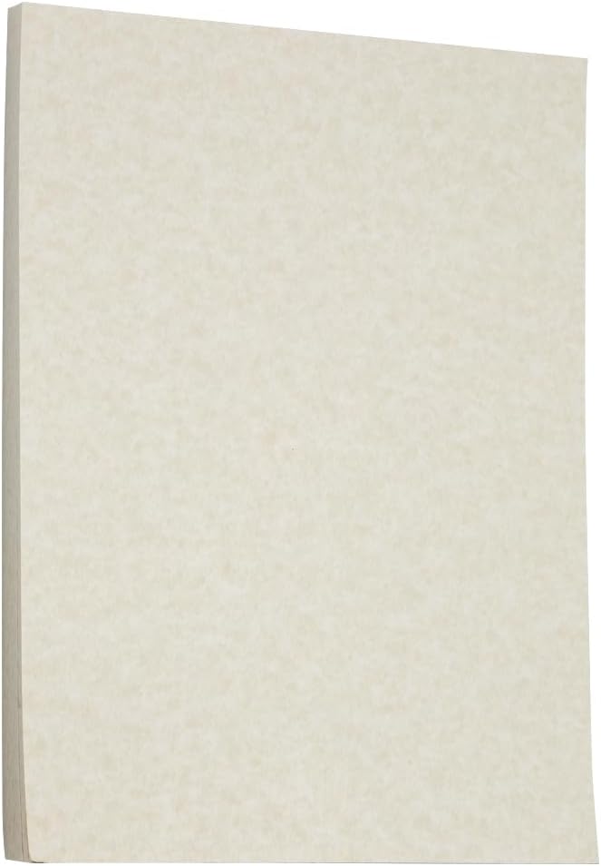JAM PAPER Parchment 65lb Cardstock - 8.5 x 11 Coverstock - 176 gsm - Natural Recycled - 50 Sheets/Pack