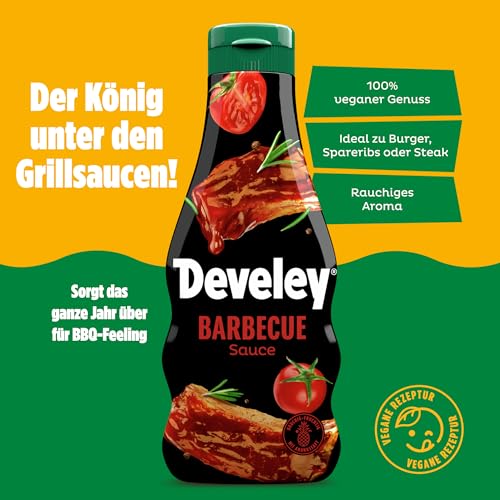 Develey – Saucen-Set 3x250ml Squeeze-Flaschen im Bundle – Bundle bestehend aus Süß-Sauer, Curry & BBQ – Ohne Konservierungsstoffe & Glutamat - Perfekt für viele Gerichte als Topping oder Dip