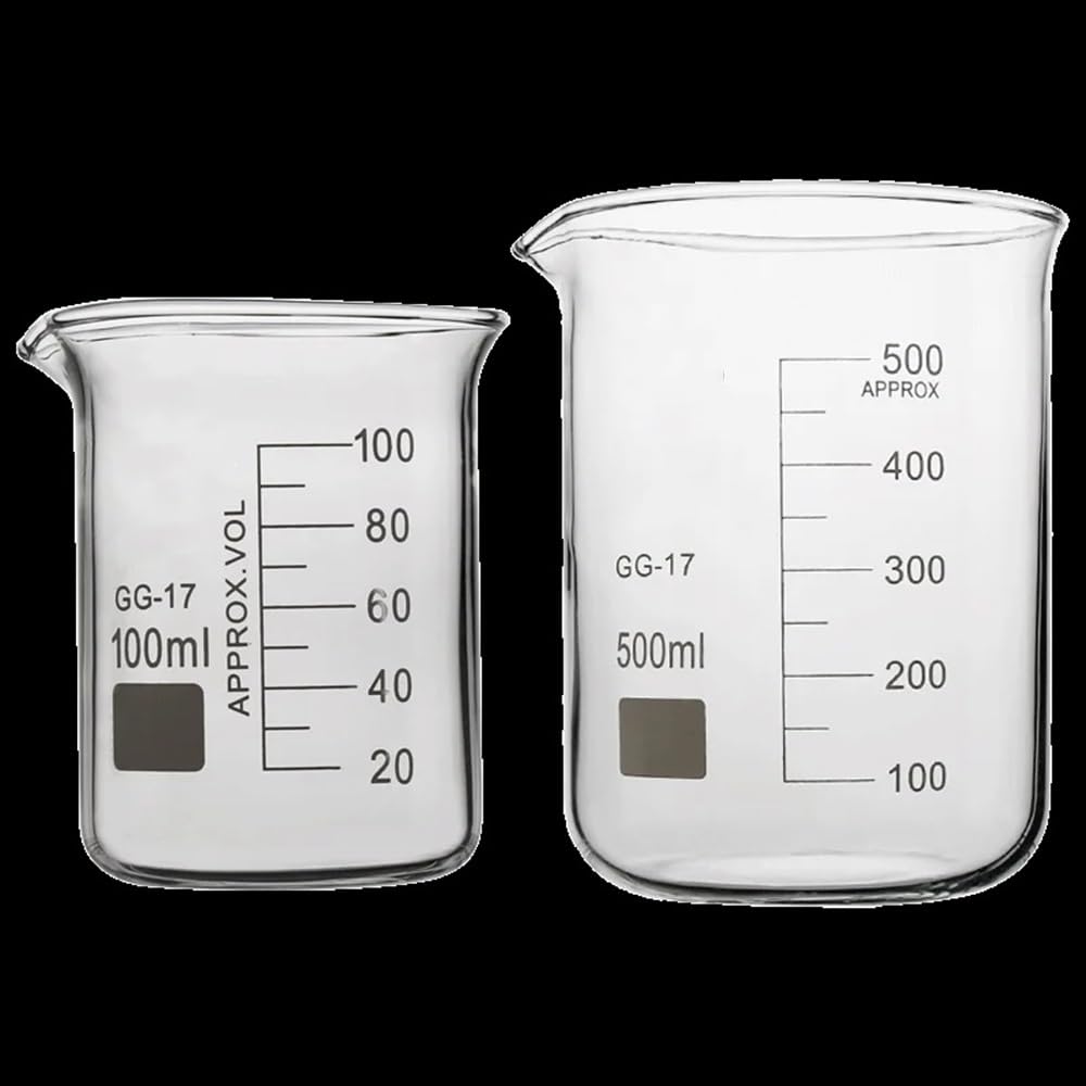 Szklany kubek borokrzemianowy Zestaw szklanych zlewek o niskiej pojemności 5 ml-1000 ml(Set-9)