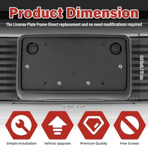 Image of License Plate Bracket Accessories for Chevrolet Chevy Avalanche 2007-2013, Suburban 1500 2500 2007-2014, Tahoe 2007-2014, Front Bumper License Plate Holder Replacement Frame Black Mount