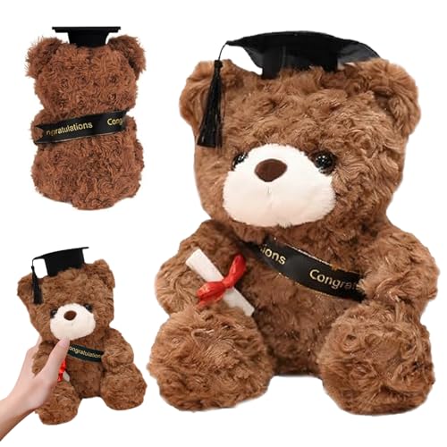 TZQFROCE Oso de peluche, regalo de graduación, regalo de graduación, regalo de examen para niñas, niños, graduación, felicitación, regalo escolar, 23 cm