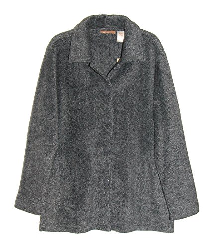 LA CERA Women's Fleece Shirt, Button Closure,100% Polyester, Front-Side Pocket, Plus Size, Long Sleeves, Machine Wash3