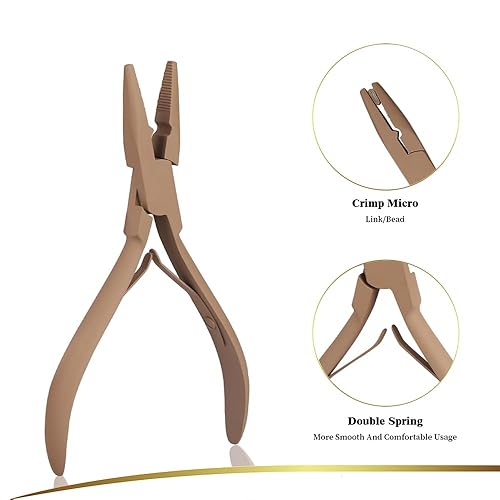 Miniatura 3 de Glamordove Kit de herramientas de extensión de cabello, alicates de acero inoxidable, gancho para quitar microcuentas, pinzas para seccionar, trama,