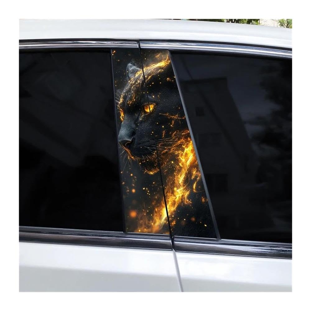 Body Parts 2pcs Animal Tiger Car B Pillar Sticker Animal Style Car Door Pillar Decal(G)