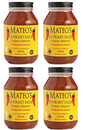 Mateo's Gourmet Salsa Medium Spice 4 Jars 32oz/907g