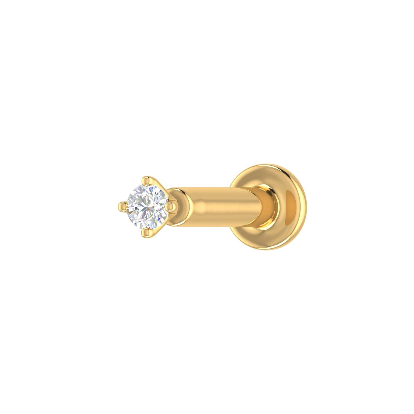 FINEROCK 0.03 to 0.14 Carat 4-Prong Natural Diamond Solitaire Nose Ring