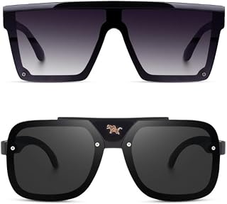 Sunwear Lightweight Everyday Wear Black::Black Coloured Sunglasses for Men & Women 8238_Black & 9001_Full BLACK Price In India