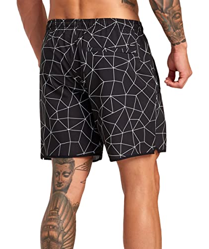 Rvca Men's Yogger Stretch Short - Black Grid | Large #TOP5