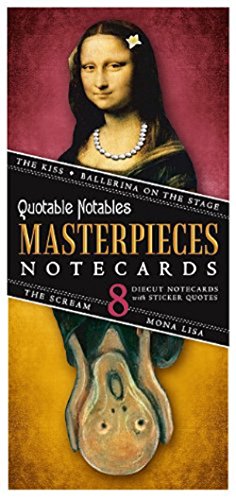 Masterpieces of Art Card Set - 8 Die Cut Silhouette Cards Cards With Envelopes, and 4 Sticker Sheets - The Kiss, Degas' Ballerina, The Mona Lisa, and the Scream
