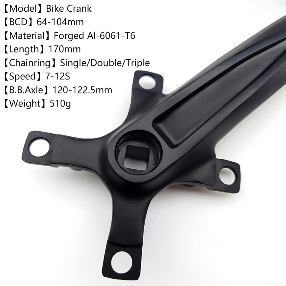 Manivela Cuadrada 170mm Aleación Ligera para bcd Variable Manivela