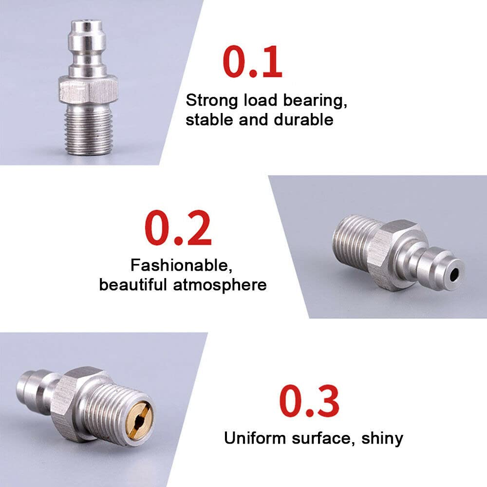 FUBESK 8 mm Filettatura Maschio Connessione Rapida Valvola PCP Riempimento Nipple Plug M10/1 Filettatura Maschio Connettori a Sgancio Rapido per Linea Aria