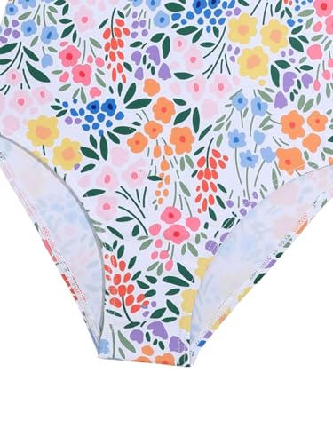 Image of WDIRARA Girl's Floral Print One Piece Swimsuit Criss Cross Spaghetti Straps Bathing Suit