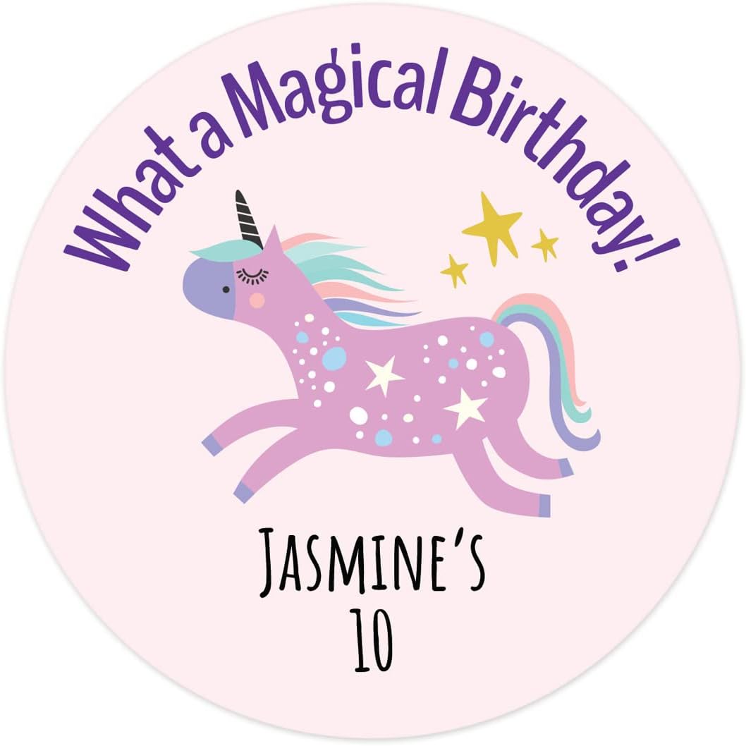 Personalized Unicorn Party Sheeted Stickers / 24 Customized 1.5' Round Stickers