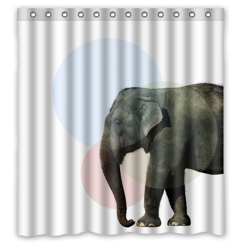 Elephant Shower Curtain Pastel Circle Shower Curtain