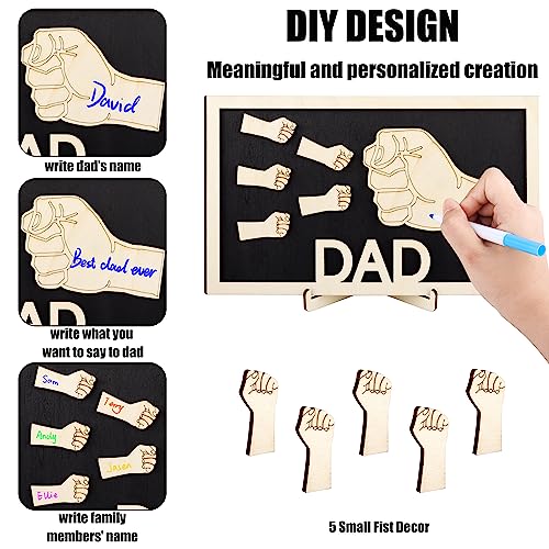 Moyel Personalized Gifts For Dad Wood Family Sign Fists Plaque Decor Dad Gifts From Daughter Son Kids Wife Dad Birthday Gift Cool Christmas Father’s Day Gifts For Daddy Father Husband #TOP1
