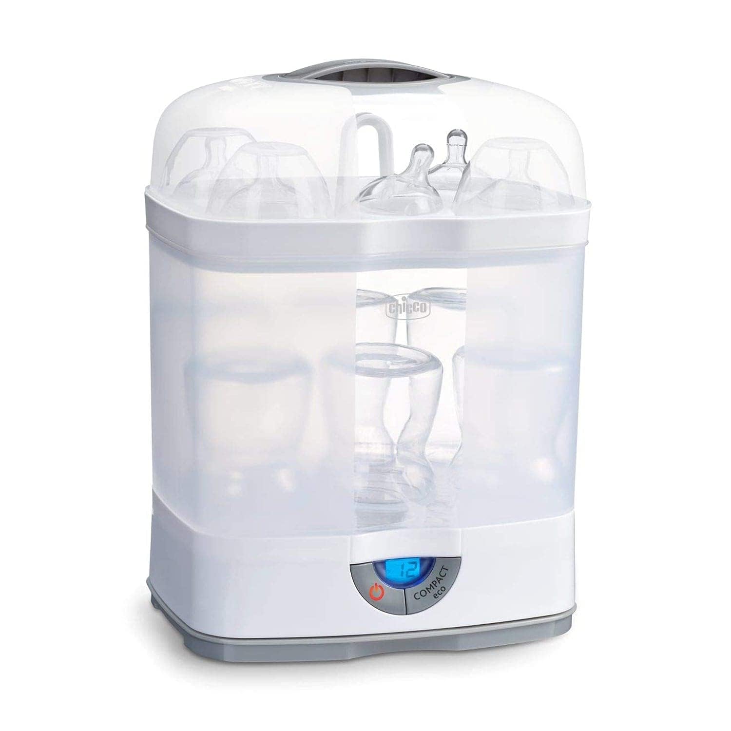 Chicco SterilNatural Sterilizzatore Biberon 3in1, Sterilizzatore Modulare a Vapore Naturale Adatto per il Microonde, con 3 Configurazioni, Veloce e Facile da Usare, Fino a 6 Biberon da 330 ml, Bianco