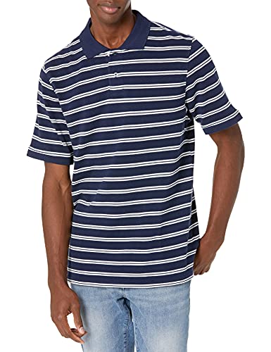 Amazon Essentials Men s Regular-Fit Cotton Pique Polo Shirt (Limited Edition Colors), -Navy White Stripe, X-Small