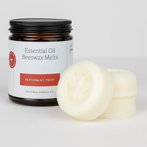 Fontana Candle Company - Cera para derretir de menta  Cera derretida hecha de cera de abejas, aceite de coco y aceite esencial  No tóxico  Cubos de