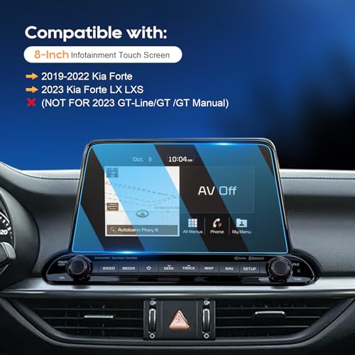 Image of LFOTPP 2019 Forte 8-Inch Car Navigation Screen Protector, Tempered Glass 9H Hardness Audio Infotainment Display Center Touch Protective Film Scratch-Resistant