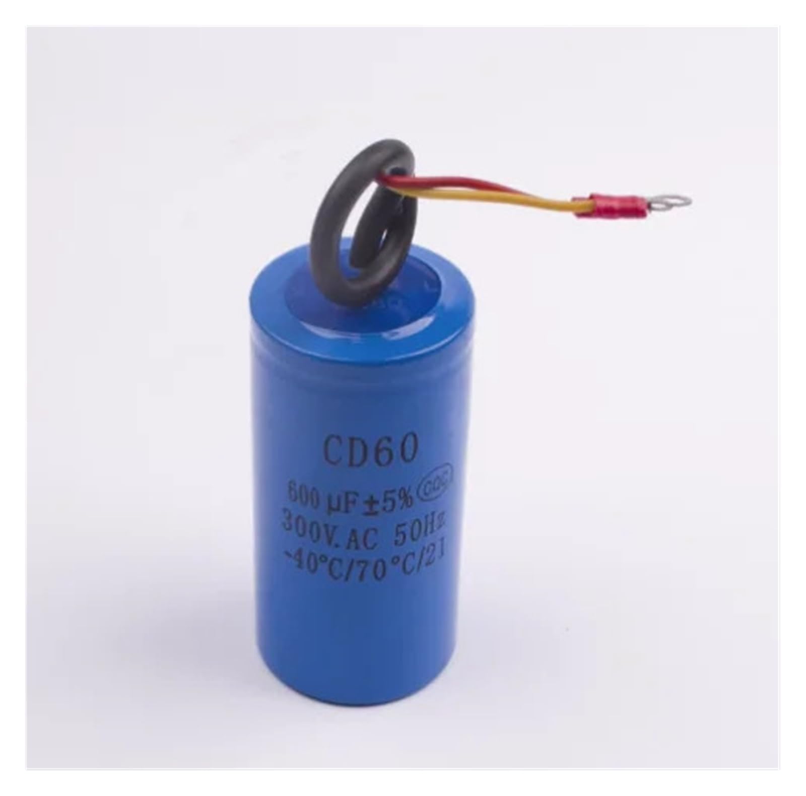 600uF 300V AC Starting Capacitor for Heavy Duty Electronic Starter Air Compressor Red Yellow Two Wires