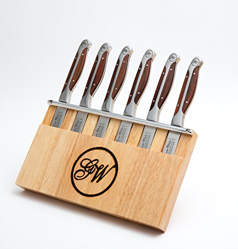 Gunter Wilhelm Cutlery 7-Piece Steak-Knife Set with Wooden Caddy
