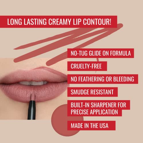 Runway Rogue Designer Liner Lip Pencil, Matte Dusty-Rose Lip Liner And Sharpener, Work It Babe #TOP3