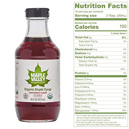 Maple Valley 16 Oz Grade A Dark & Robust Organic Maple Syrup - 6 Pack #TOP2