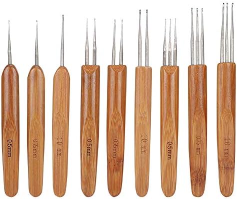 Ycauty Dreadlock Crochet Hook 0.5mm 0.75mm 1mm Hair Crochet Needle for Locs