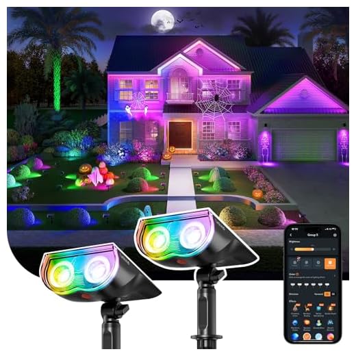 Linkind Smart Solar Spotlight SL5C, Color Changing Landscape Lighting, APP/Voice Control Solar Lights Outdoor, IP67 Waterproof Spot Lights Outdoor for Yard, Garden, Pathway(2 Pack)