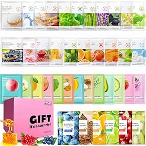 40 Pack Collagen Face Masks Skincare Bulk for All Skin Types,Hydrating Spa Face Mask for Sensitive Skin, Facial Mask Sets For Women Skin Care,Face Mask Sheet Gifts Set for Teen Girls