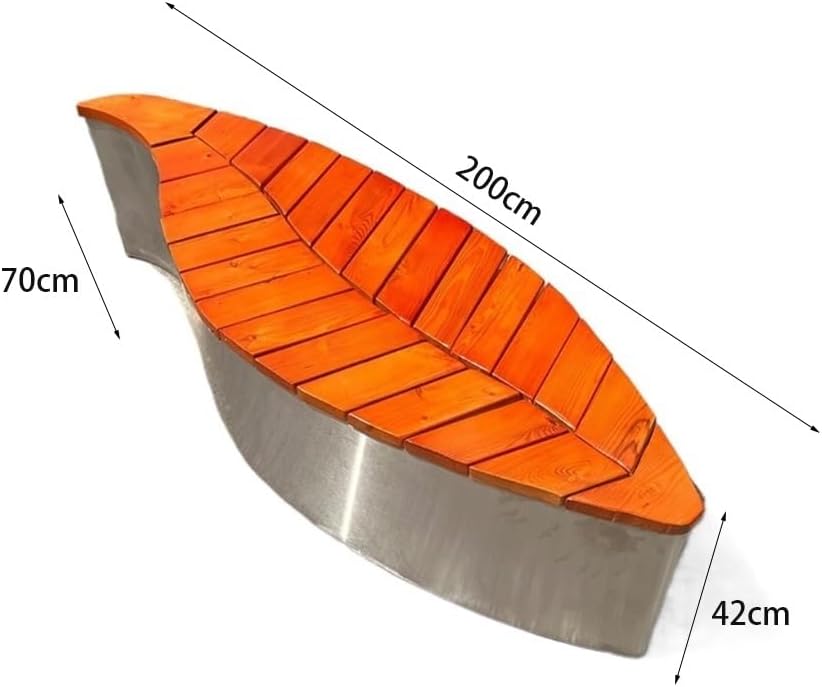 Outdoor Bench, Stainless Steel Park Bench - Outdoor Garden Leaf Design Seat Garden Bench(Multi-Colored)